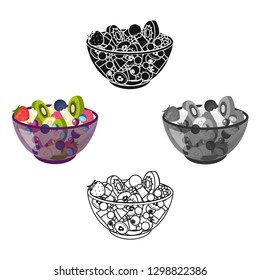 Salad from various kinds of fruit. Fruit single icon in cartoon style vector symbol stock illustration web.