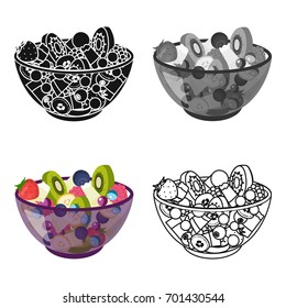 Salad from various kinds of fruit. Fruit single icon in cartoon style vector symbol stock illustration web.
