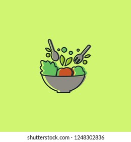 Salad Vector Designs Collection - healthy vegetables food and bowl 