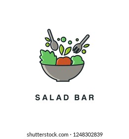 Salad Vector Designs Collection - healthy vegetables food and bowl 