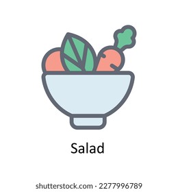 Vector de ensaladas      Rellenar iconos de contorno. Material gráfico simple