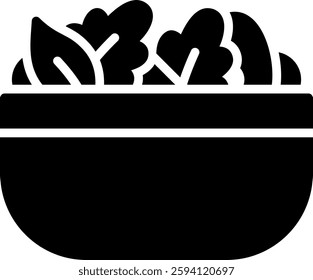 Salad Vector for Healthy Eating Fans. Fresh vegetable salad illustration, organic food concept, nutritious meal option. Glyph icon