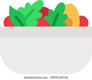 Salad Vector for Healthy Eating Fans. Fresh vegetable salad illustration, organic food concept, nutritious meal option. Flat icon