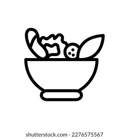 Icono vectorial de ensalada, símbolo de alimentación de dieta verde ilustración vectorial plana para sitio web o aplicación móvil.eps
