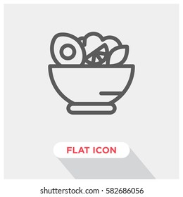 Salad Vector Icon, Green Diet Food Symbol. Modern, Simple Flat Vector Illustration For Web Site Or Mobile App