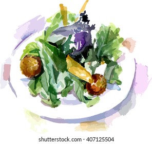 23,337 Salad watercolor Images, Stock Photos & Vectors | Shutterstock