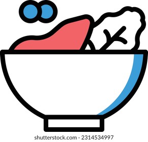 salad Vector illustration on a transparent background. Premium quality symmbols. Line Color vector icons for concept and graphic design.