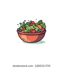 salad vector logo, vegetarian food