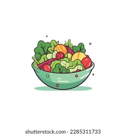 salad vector logo, vegetarian food