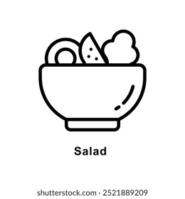 Salad  vector  Outline icon style illustration. Symbol on White background EPS 10 File