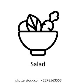 Salad Vector       outline Icons. Simple stock illustration stock