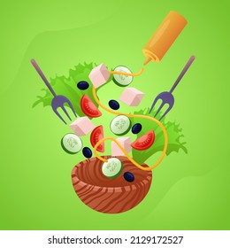 salad with vegetables and cheese