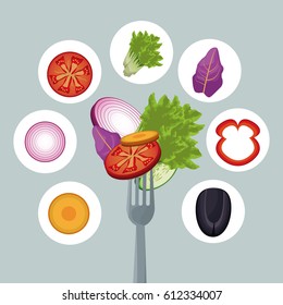 salad vegetables dinner organic fork