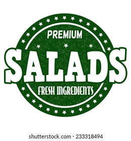 Salads grunge rubber stamp on white background, vector illustration