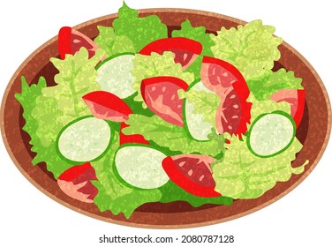 Salad's illustration drawn in hand drawn style.