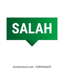 Salah Dark Green Vector Callout Banner with Information on Fasting and Prayer in Ramadan