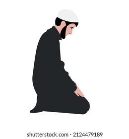 salah (Namaz) Muslim Prayer With White Background