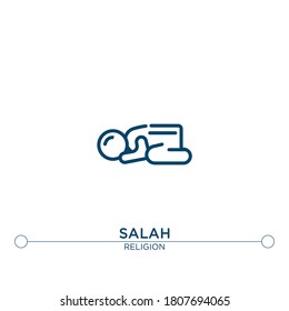 icono del vector de contorno de salah. ilustración de elemento simple. icono del esquema salah a partir del concepto de religión editable. se puede usar para web y móvil
