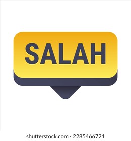 Salah Yellow Vector Callout Banner with Information on Fasting and Prayer in Ramadan