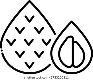 Salak Fruit Icon, Outline Style