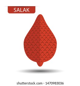 Salak fruit, fruit on white background. Flat design style. vector illustration.