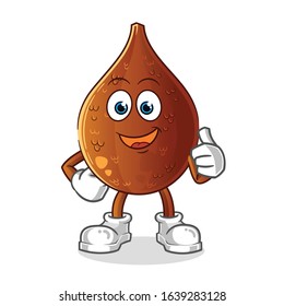 salak snake fruit happy thumbs up cartoon. cartoon mascot vector