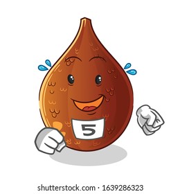 salak snake fruit runner cartoon. cute chibi cartoon mascot vector