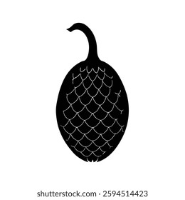 Salak (Snake Fruit) Silhouette Vector Art | Black and White Salak Fruit Design