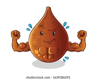 salak snake fruit strong muscle bodybuilder cartoon. cute chibi cartoon mascot vector