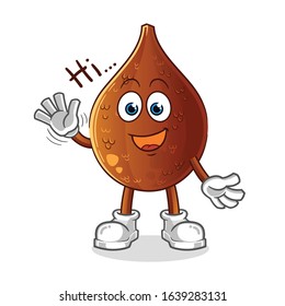 salak snake fruit waving and smiling cartoon. cartoon mascot vector