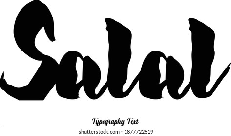 Salal Bold Cursive Calligraphy Black Color Text On White Background