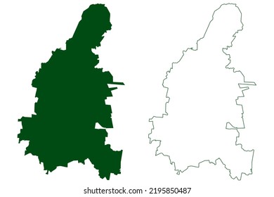 Salamanca municipality (Free and Sovereign State of Guanajuato, Mexico, United Mexican States) map vector illustration, scribble sketch Salamanca map