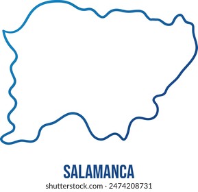 Salamanca province in Castile and León, Spain simplified linear map