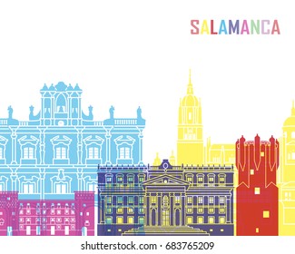 Salamanca skyline pop in editable vector file