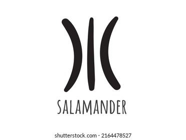 salamander amazigh symbol design, berber logo letter meaning the union of the moon,