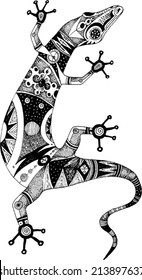 salamander with decorative symbolic skin/decorative salamander/digital vector