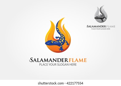 Salamander Flame Vector Logo Template. This image is a silhouette of flame incorporate with the salamander. 