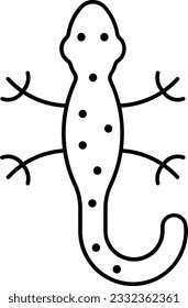 salamander gecko iguana lizard animal Outline eps