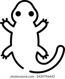 Salamander glyph and line vector illustration