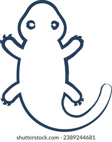 Salamander hand drawn vector illustration