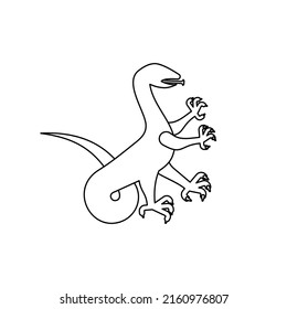 Salamander Heraldic animal linear style. lizard Fantastic Beast. Monster for coat of arms. Heraldry design element.