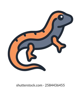 A salamander icon desert wildlife illustration