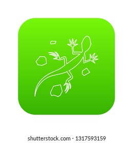 Salamander icon green vector isolated on white background