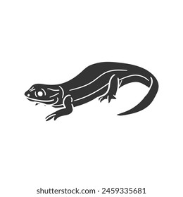 Salamander Icon Silhouette Illustration. Animals Vector Graphic Pictogram Symbol Clip Art. Doodle Sketch Black Sign.