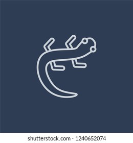 salamander icon. Trendy flat vector line salamander icon on dark blue background from animals collection. 