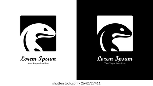Design do logotipo da Salamander combinado com um quadrado