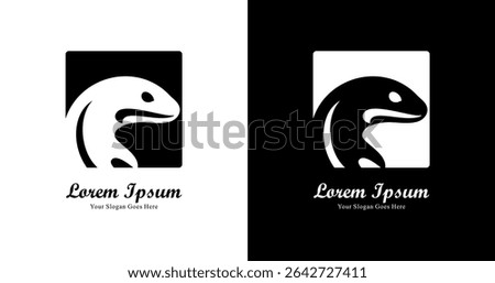 Salamander logo design combined with a square