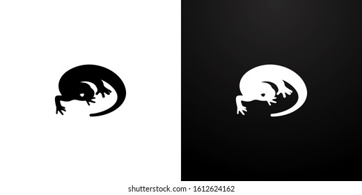 Salamander Logo - Stylish Circling  Lizard Design Vector Monogram