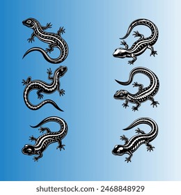 Salamander with long tail vector logo icon