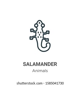 Salamander outline vector icon. Thin line black salamander icon, flat vector simple element illustration from editable animals concept isolated on white background